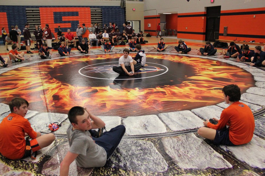 Blackman Wrestlers Warm Up in The Fire Pit
